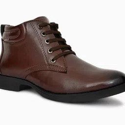 Asttelli Men’s Black Lace-Up Derby Boots with Synthetic Leather Upper Design Boots For Men image 2