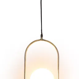 eliante' Gold Iron Hanging Light with Globe Glass Shade – J-9015-1LP Ceiling Light Ceiling Lamp image 4
