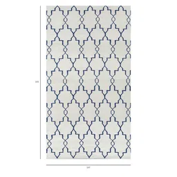 jaipur rugs Grey Geometrical Wool 5'3 ft X 7'6 ft Rectangle Flat Weaves image 2