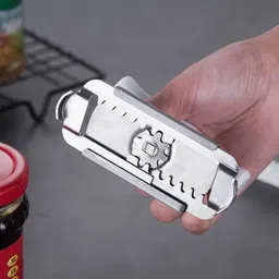 grilazza Multifunction Portable Handheld Grip Gadget Cap Spiral Can Seal Lid Remover Stainless Steel Small Kitchen Adjustable Manual Twist Bottle Opener image 3