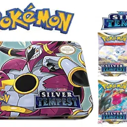 Pokemon Cards Pokemon Game Sword and Shield Silver Tempest with 4 Booster Packs-image-49
