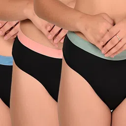 lady one Pack of 3 Women Bikini Multicolor Panty-picture-10