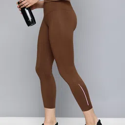 hrx by hrithik roshan Solid Women Brown Tights-picture-13