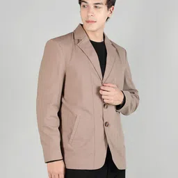 chkokko Tweed Solid Coat For Men image 1