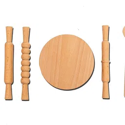 patrida india Kids Clay Play Rolling Pin & Board - 6Pcs 4 ROLLING PINS,PIZZA CUTTER BOARD Armor Sets-picture-47