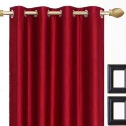 daksh 152 cm (5 ft) Window Polyester Room Darkening Curtain (Pack Of 3) image 2