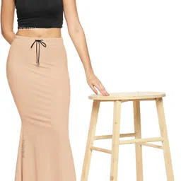 Zornitsa Saree Shapewear Cream Beige Polyester, Cotton Blend Petticoat image 5