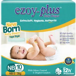 ezoyplus Extra Soft Baby Diaper NB Size | 0-4 kg,Dryfeel Comfort & Better FIt - New Born image 2