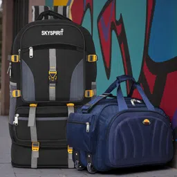 sky spirit Explorer Series Travel | Backpack & Rolling Duffle Combo Pack Of 2 Rucksack - 70 L-picture-28