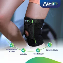 asmofit Knee Support Brace Open Patella for Arthritis Pain Relief, Ligament Injuries Knee Support image 3