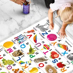 go woo Alphabet Early Learning Educational Chart for Kids | 20"X30" inch |Non-Tearable and Waterproof | Double Sided Laminated | Perfect for Homeschooling, Kindergarten and Nursery Students Paper Print image 5