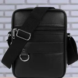 Black Men & Women Shoulder Bag Stylish look sling bag leather look with multipurpose uses-image-85