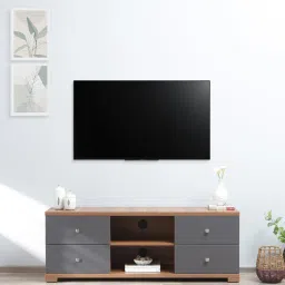spacewood Kosmo Astron TV Console for TVs in Natural Teak & Slate Grey Finish for TVs up to 43" image 1