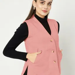 brinns Solid Women Waistcoat image 4