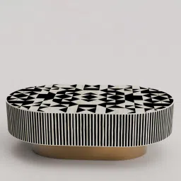 casagold Jordan Bone Inlay Coffee Table In Black Colour image 3