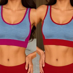 Pack of 3 Women Sports Non Padded Bra-image-1