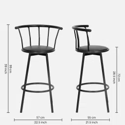 nilkamal Bayern Metal Bar Stool In Black Colour image 2
