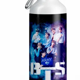 chhaap BTS Bottle BTS Bangtan Boys Vogue Printed Aluminium Sports Sipper Music Band V Suga J-Hope Jungkook Jin Jimin Rm BTS Signature Army Best Gift for BTS Lovers Water Bottle BTS Sipper with (SPRMUG12) Black Aluminium, Ceramic Coffee Mug image 3