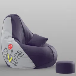 comfybean 4XL Premium, Designer - Bro-Approved Theme-One Problem at A Time - Printed Teardrop Bean BagWith Bean Filling image 2