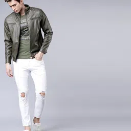 highlander Men Solid Leather Jacket image 2