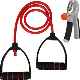 Combo Rope Rubber Bands for Fitness Resistance Tube with gripper For workout Fitness Accessory Kit Kit-image-34