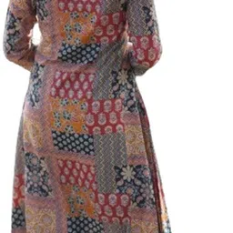 jaipuri bunaai Women Kalamkari, Self Design, Printed Pure Cotton Straight Kurta image 3
