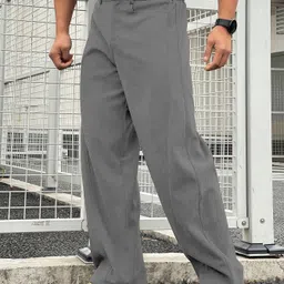 rajovati Men Regular Fit Grey Viscose Rayon Trousers image 2