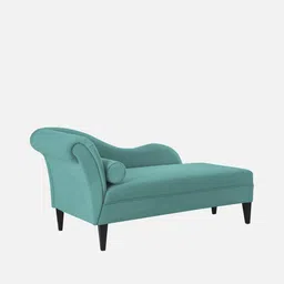 febonic Rana Velvet Rhs Chaise Lounger In Barmunda Aqua Blue Colour image 3