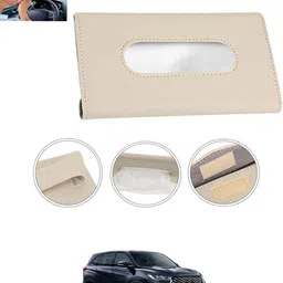 ccmm Universal Leatherite Beige Rectangle Tissue Paper Box/Dispencer For Car-153 Vehicle Tissue Dispenser-picture-35