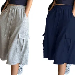 chhote nawab Solid Women Three Fourths image 2