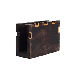 vareesha Handmade Orange Blue Elephant Mango Wood NapkinorTissue Holder image 4