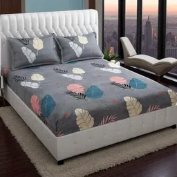 Cotton Double Flat 230 TC Floral Bedsheet-image-1