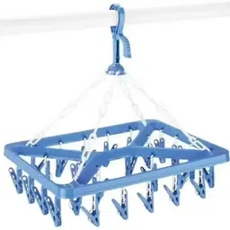 kogent enterprises Cloth 28 Clips Laundry Drip Drying Rack Plastic Dress Hanger For Dress Plastic Cloth Clips-picture-45