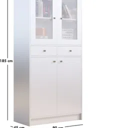 hexa red Wooden Book Shelf for Home, Living Room, Office, Multipurpose Rack, Engineered Wood Semi-Open Book Shelf image 2