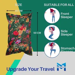 pmsquare Air Travel Pillow Pack of 2 Floral image 3