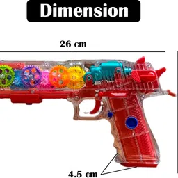 smcd Musical Toy Battery Operated Transparent Gun Toy 3D Flashing Light & Sound Toy Diwali Gun image 4