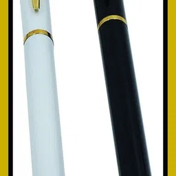 parmarth enterprises 801 White & Black Color luxury With 18 KGP Golden Arrow Clip 2 Roller Ball Ball Pen-picture-42