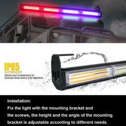 xzrtz COB LED 24inch Flashing Strobing Modes Warning Vehicle Strobe Light Bar Kit. 72W Bright Linear LED Strobe Signal Light Bar a43 Car Fancy Lights image 4