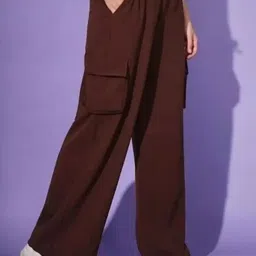 hr collection Women Solid Brown Track Pants-picture-21