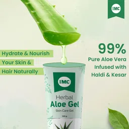 IMC Herbal Aloe Gel | Helps To Treat Acne & Dull Skin | For Face, Neck, Hands & Skin image 2