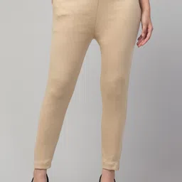 crown king garments Women Regular Fit Cream Wool Trousers-picture-23