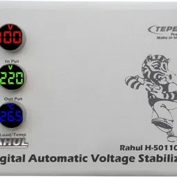 rahul H-50110ct In Put 100-280 Volt,5 ,Best Suitable For 2 Tonns Air Conditioners,If you Use Anything Other Than AC,Only Load a Maximum of 10 Amps,With input Output Meter, Digital Automatic Copper Voltage Stabilizer Digital Automatic Voltage Stabilizer image 3
