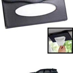 maties Universal Lightweight/Waterproof Leatherite Rectangle Black Tissue For Car-233 Vehicle Tissue Dispenser image 1