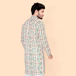 nnc Men Geometric Print, Printed Cotton Blend Straight Kurta image 2