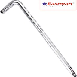 e-2211 E-2211 1/2" Drive L-Handle CRV Steel Wrench, 300 mm Length, Fully Polished, Double Sided Double Sided L Type Wrench image 4