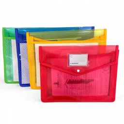 shivom Plastic document file Holder, Snap Button Folder with Backside Pocket/file folder for documents/A4 file folder/folder file/files for students image 1