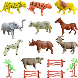 krishna toys 15 pcs Small Animal Toys Set for Kids - PVC Rubber Animals Toys (3 inches)-picture-35