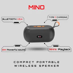 3dot MINO 8W Party Speaker, 14Hrs Playback, BT 5.4, FM, TF/USB, TWS 8 W Bluetooth Speaker image 2