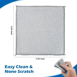 dr.gadget Wire Dishwashing cloth,Cleaning Scrubber Scrub Pad for Kitchen Washer Scrub Pad, Scrub Sponge, Sponge Wipe, Stainless Steel Scrub image 2