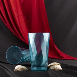 sentricus (Pack of 6) TWISTER Shape Plastic UNBREAKABLE Water Glasses Sky Blue Glass Set Glass Set Water/Juice Glass image 2